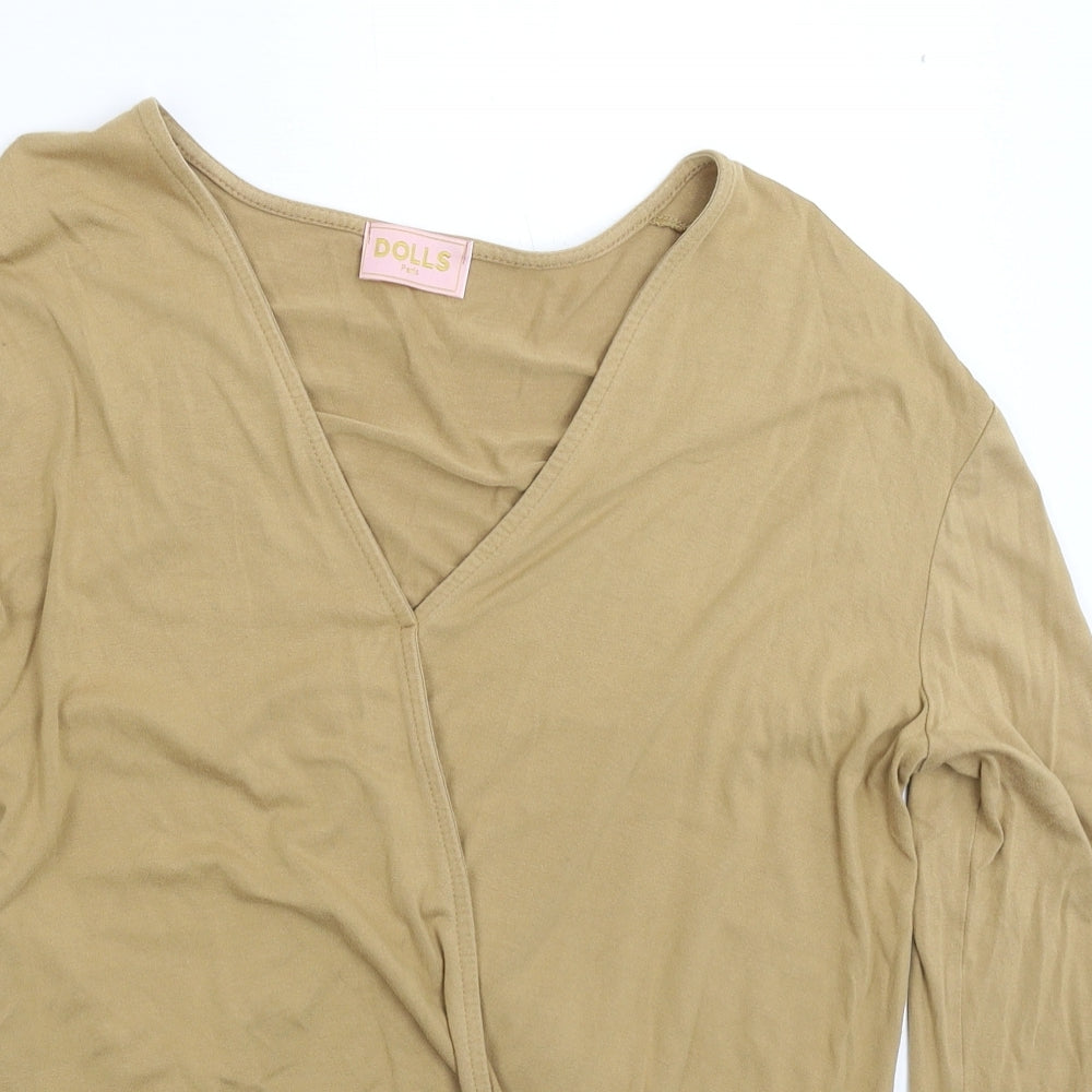 Dolls Womens Beige   Basic T-Shirt Size 12