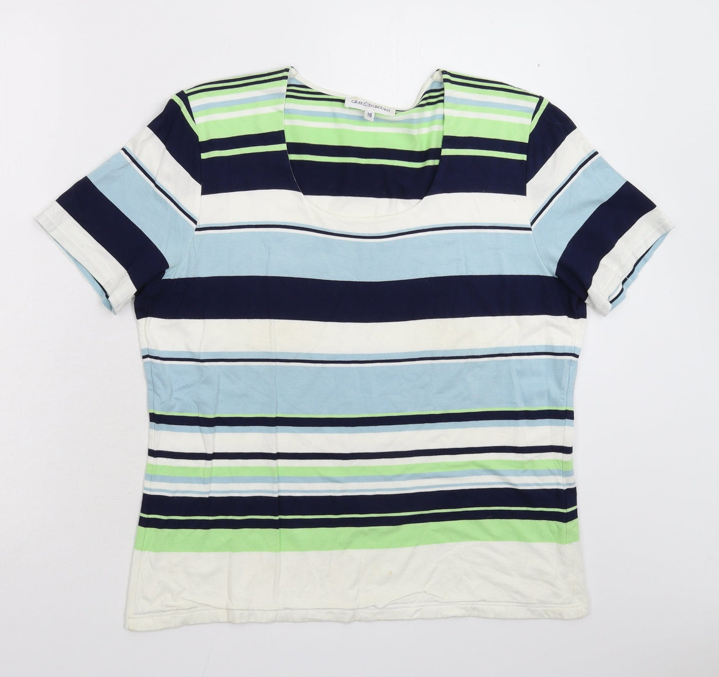 Gray Osbourn Womens Multicoloured Striped Knit Pullover Jumper Size 16