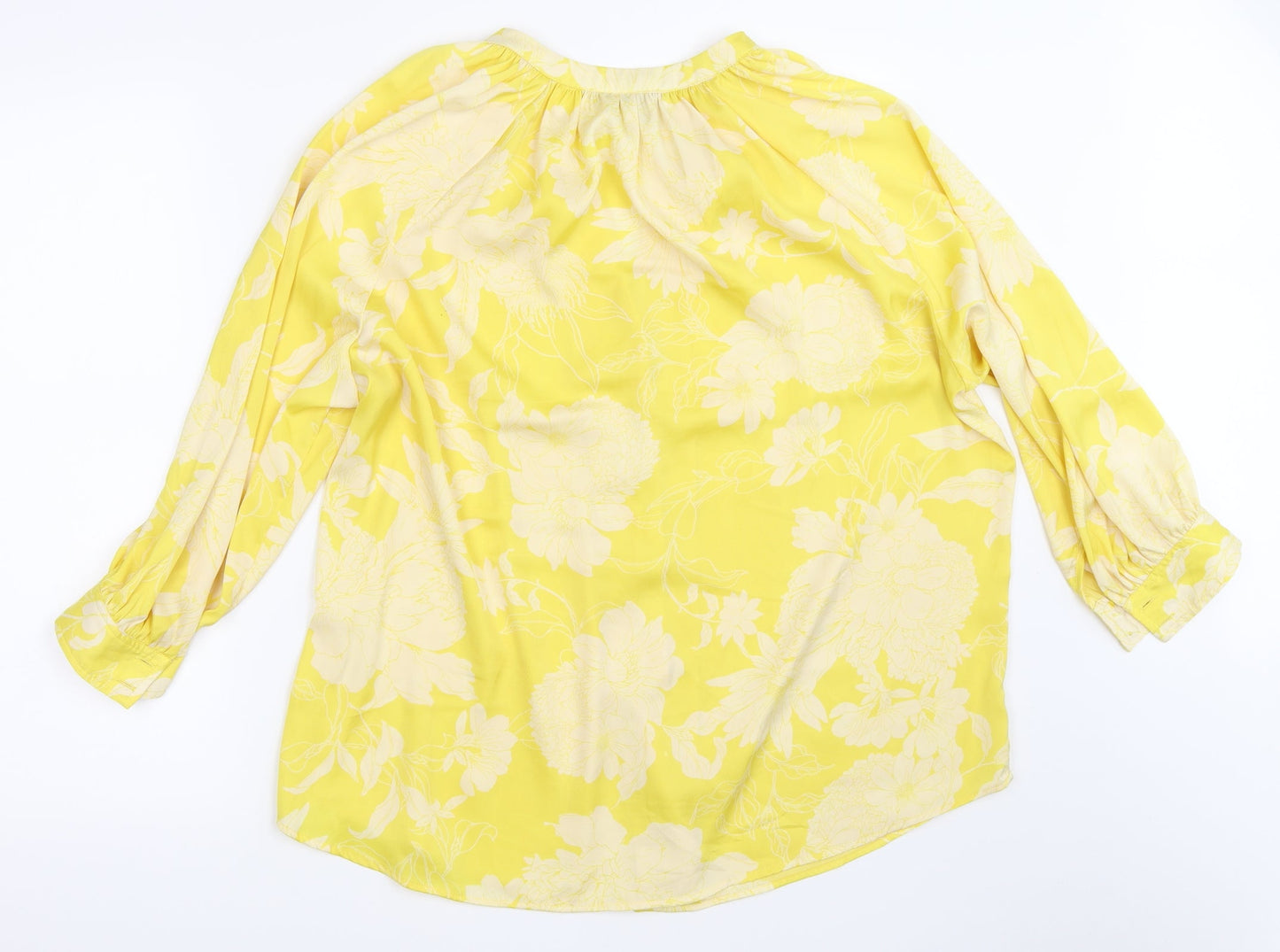 H&M Womens Yellow   Basic Button-Up Size 14