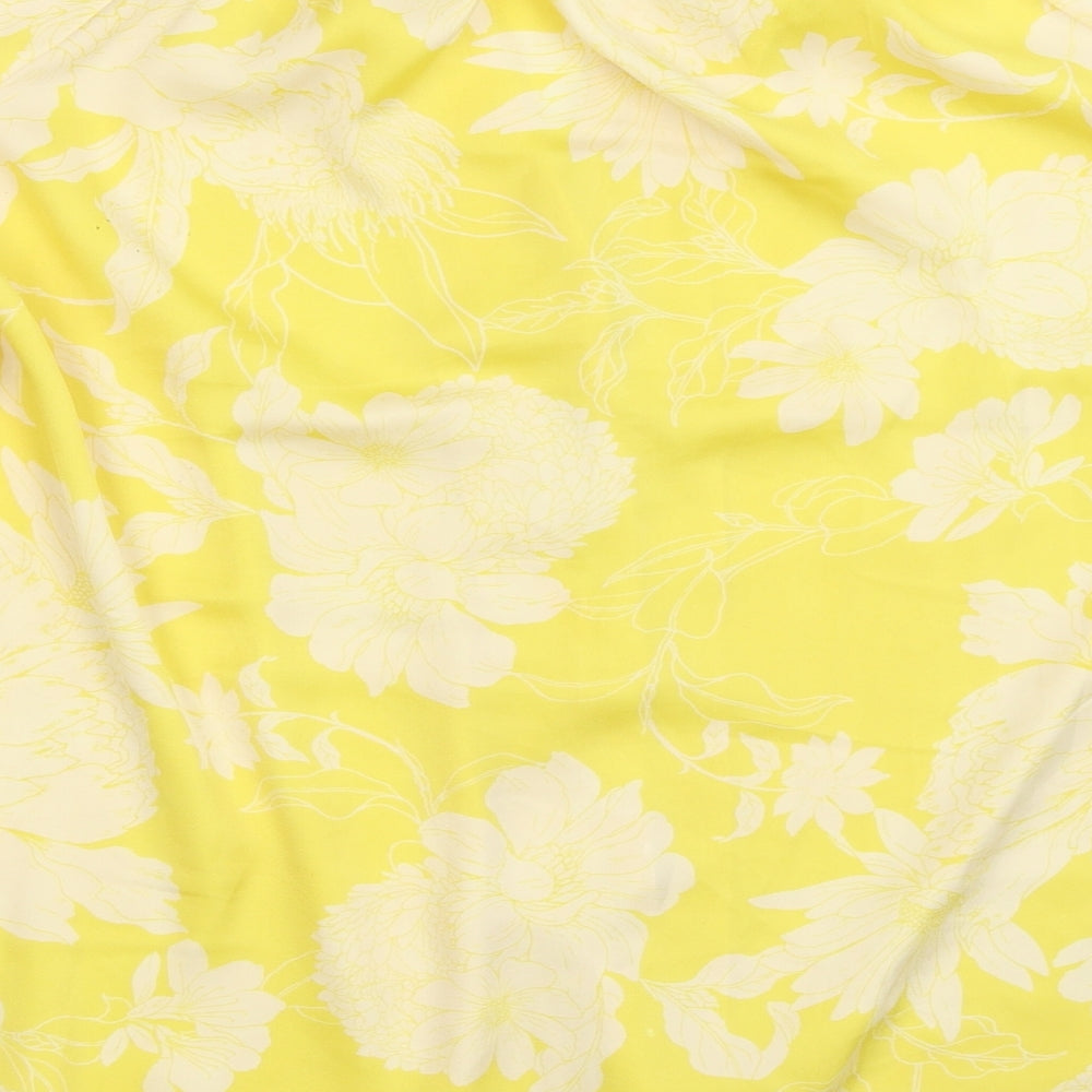 H&M Womens Yellow   Basic Button-Up Size 14