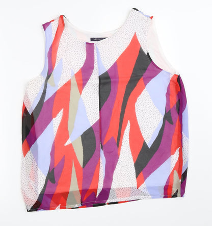 Preloved Marks and Spencer Womens White Geometric  Basic Blouse Size 12 - Front