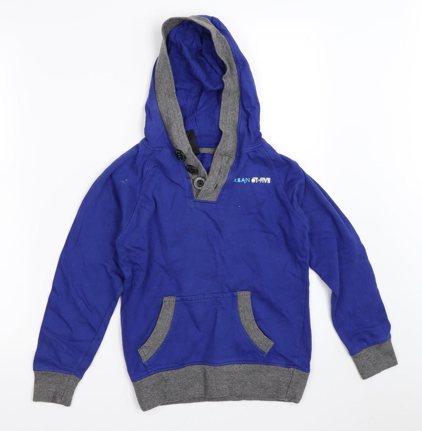 URB65 Boys Blue   Pullover Hoodie Size 8-9 Years