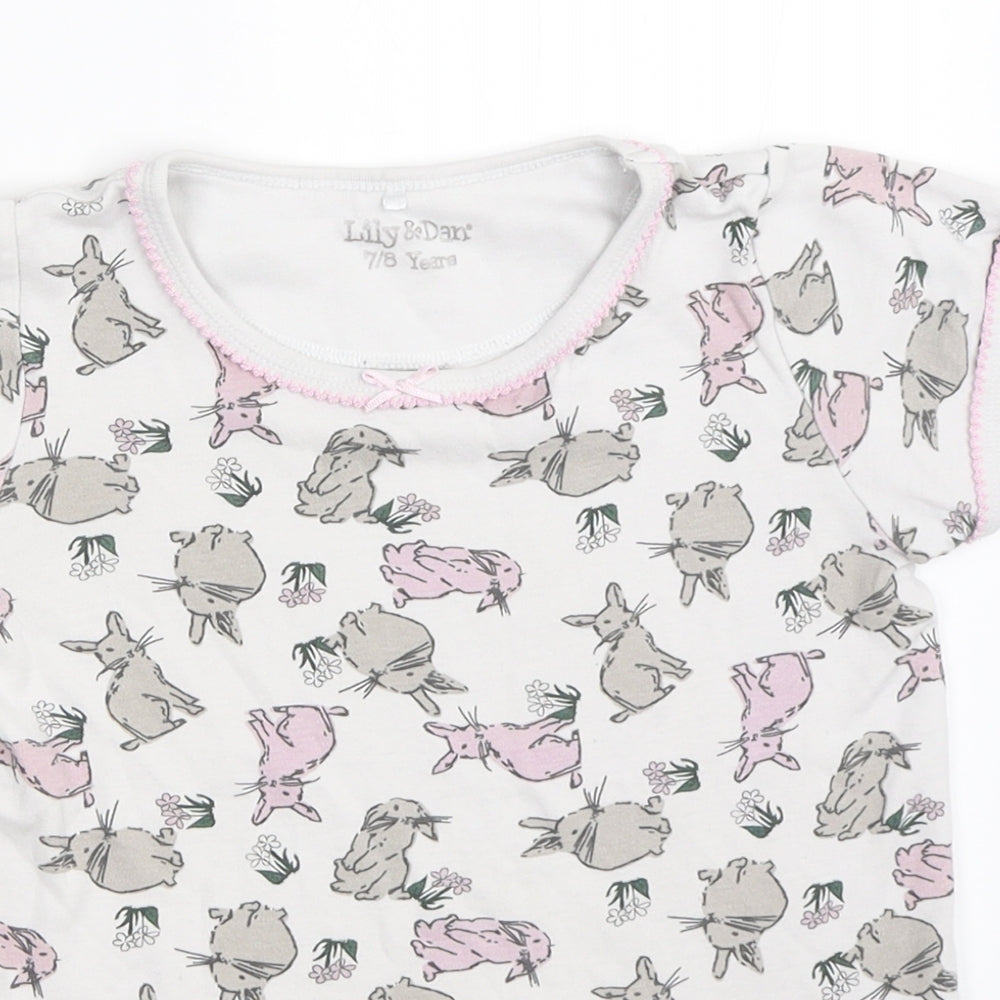 Lily & Dan Girls Grey   Basic T-Shirt Size 7-8 Years