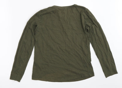 Back view of Primark girls’ green basic t-shirt, size 11-12, years