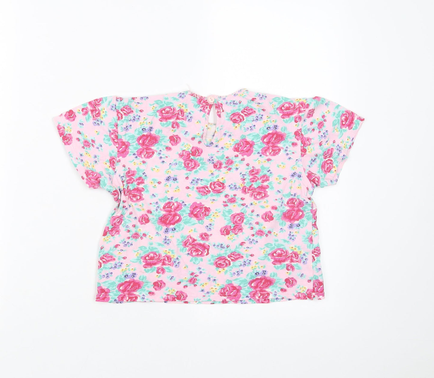 Marks and Spencer Girls Pink Floral  Basic T-Shirt Size 3-4 Years