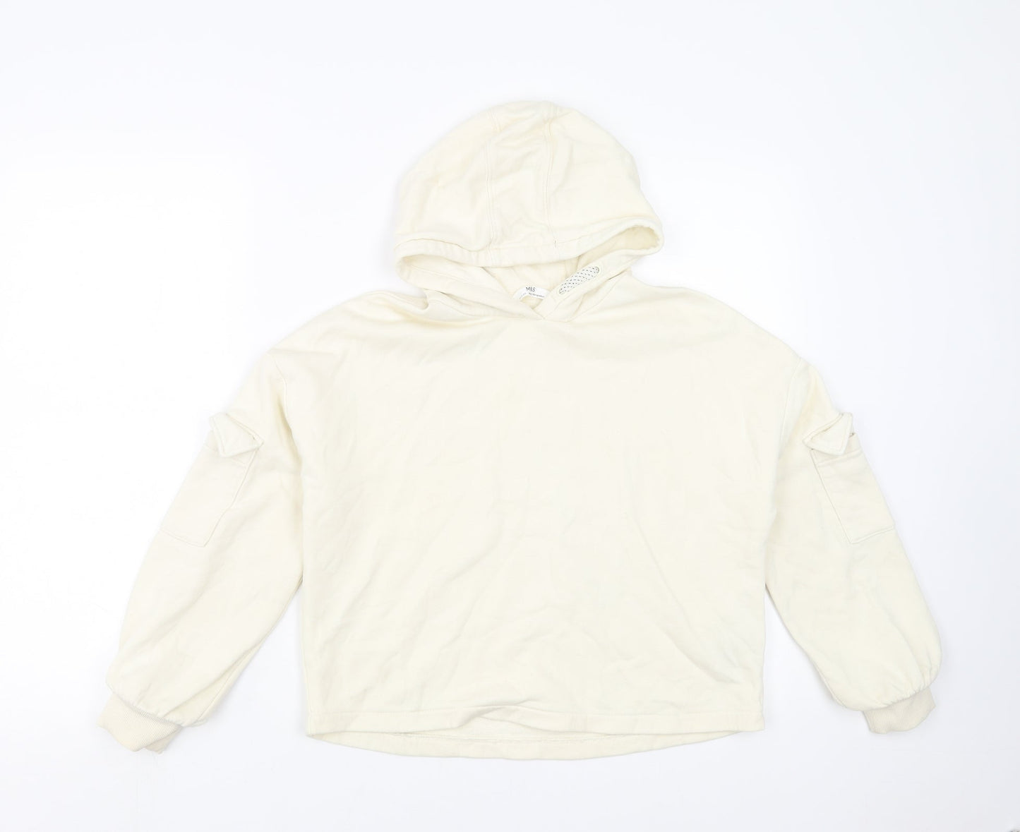 Marks and Spencer Girls Ivory   Pullover Hoodie Size 11-12 Years