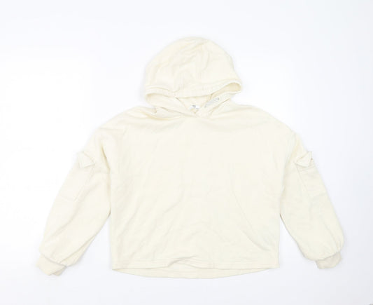 Marks and Spencer Girls Ivory   Pullover Hoodie Size 11-12 Years