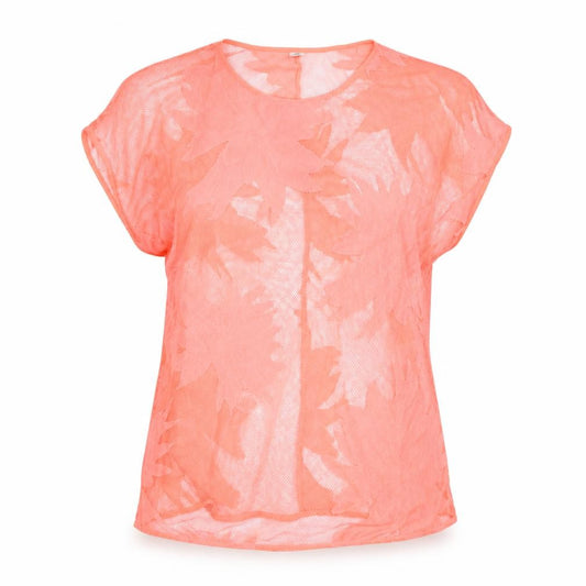 F&F Womens Orange Floral  Basic T-Shirt Size M