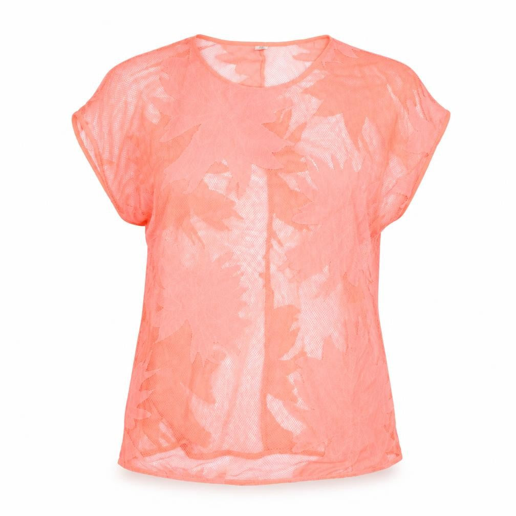 F&F Womens Orange Floral  Basic T-Shirt Size M