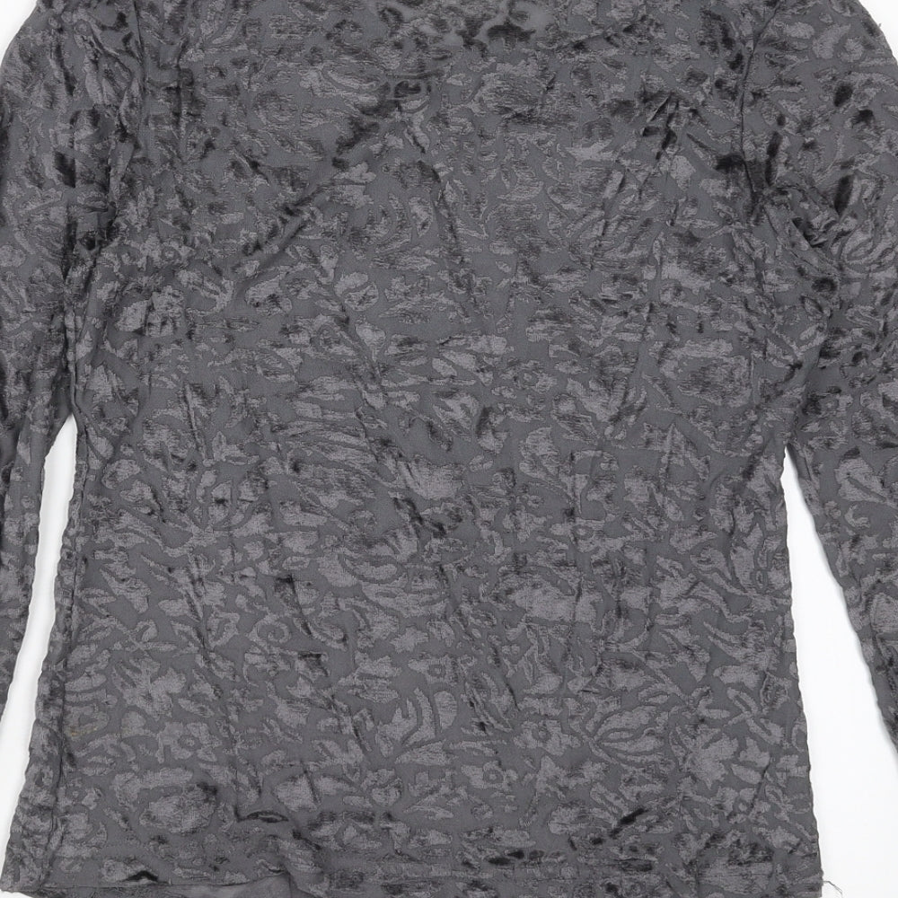 Preworn Womens Grey Geometric  Basic Blouse Size M