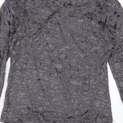 Preloved Preworn Womens Grey Geometric  Basic Blouse Size M - Label
