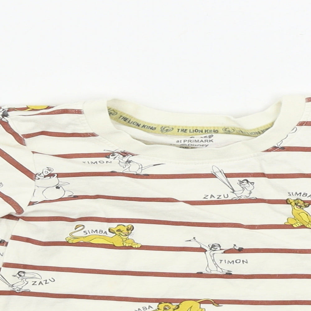 Primark  Boys Beige Striped  Basic T-Shirt Size 12-18 Months  - Lion King