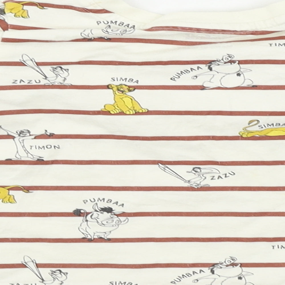 Primark  Boys Beige Striped  Basic T-Shirt Size 12-18 Months  - Lion King