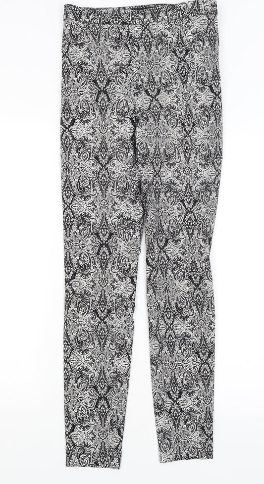 Atmosphere Womens Black Paisley  Trousers  Size 6 L27.5 in