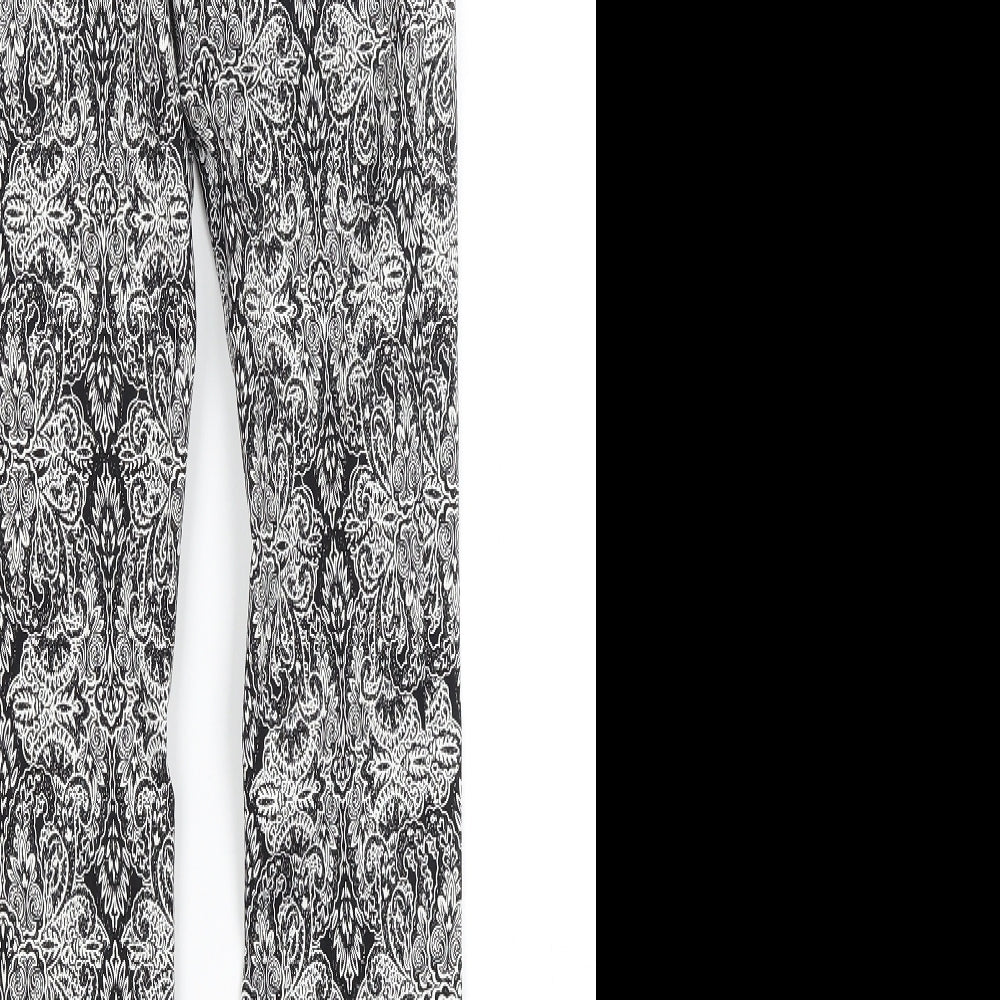 Atmosphere Womens Black Paisley  Trousers  Size 6 L27.5 in