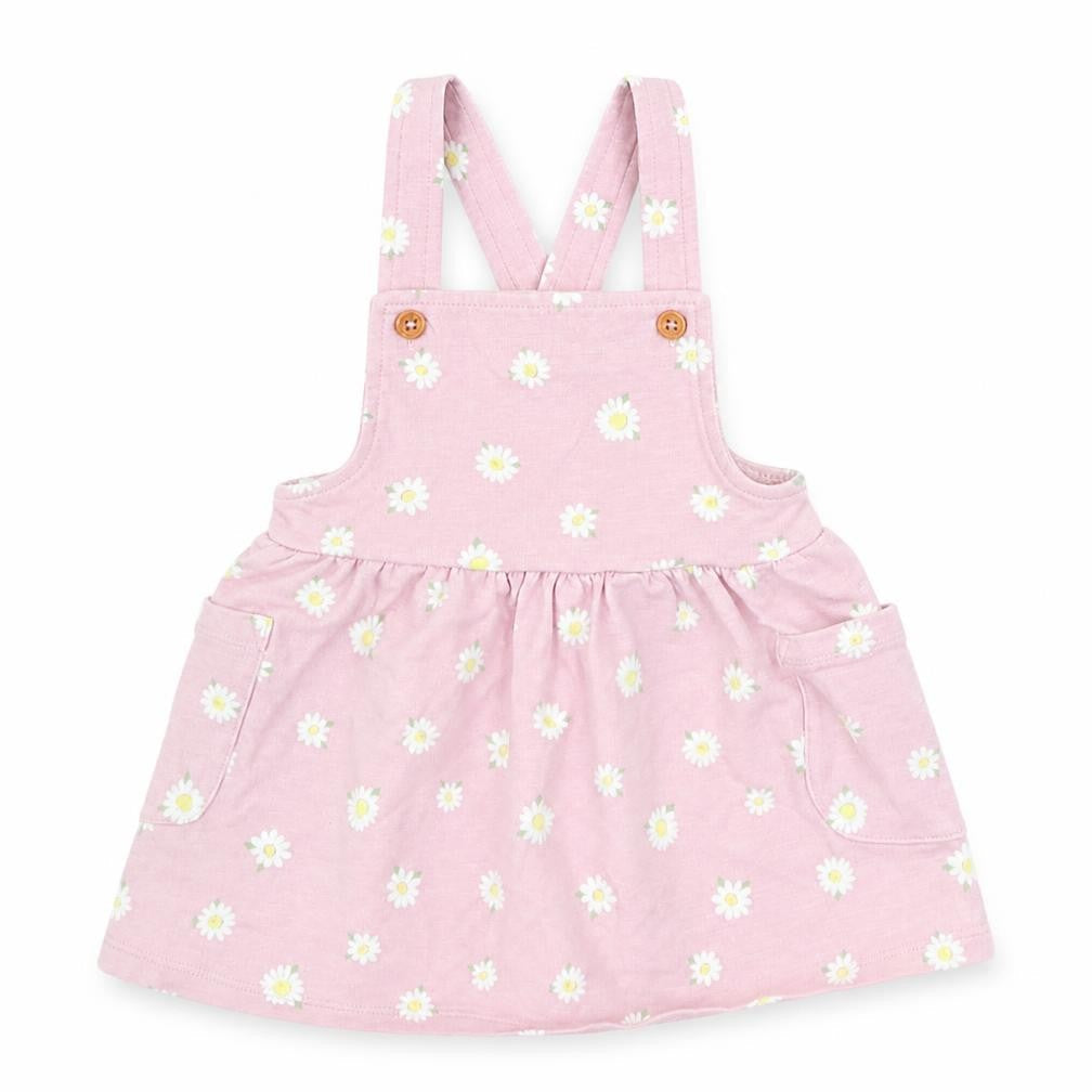 Nutmeg Baby Pink Floral  Pinafore/Dungaree Dress  Size 3-6 Months