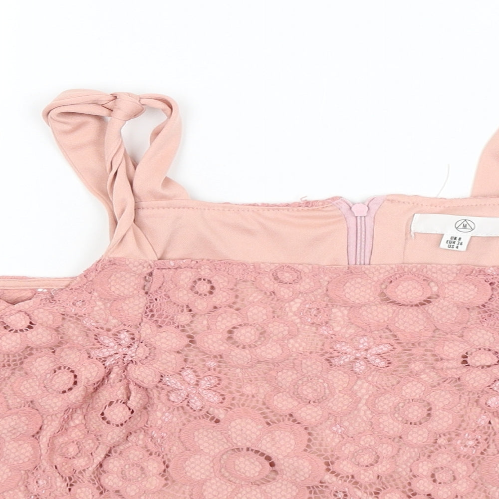 Missguided Womens Pink   Cropped T-Shirt Size 8