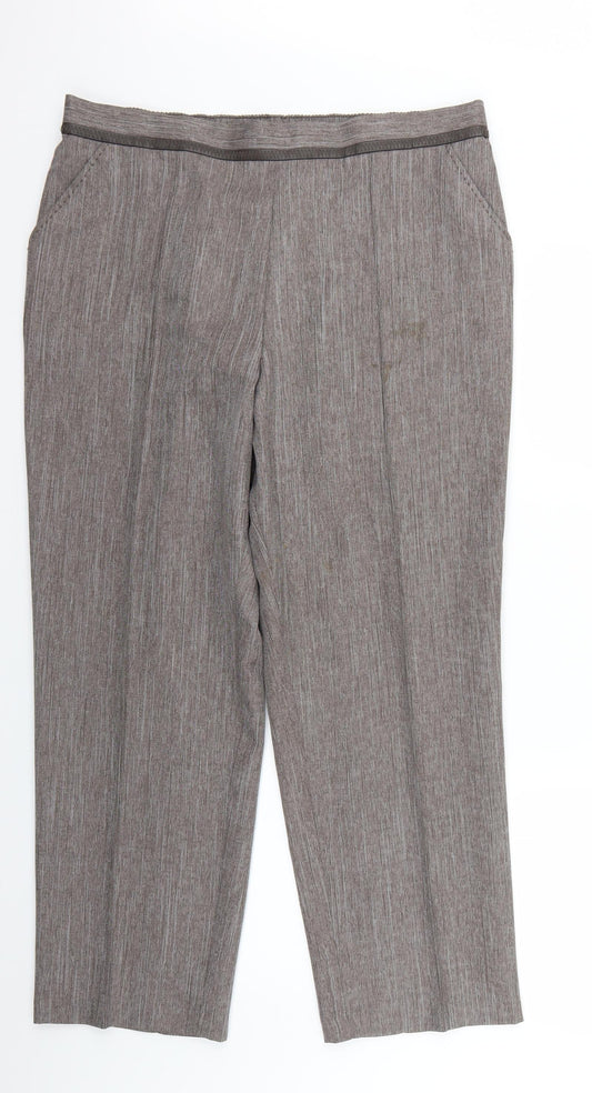 Marks and Spencer Womens Brown   Chino Trousers Size 16 L26 in