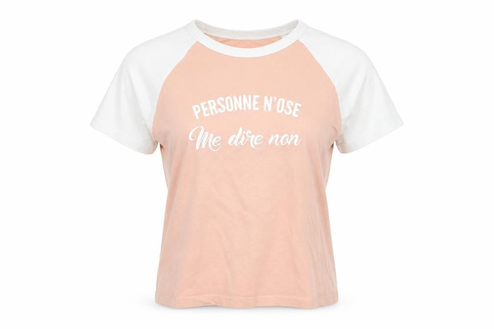 Jennyfer Womens Pink Geometric  Basic T-Shirt Size S