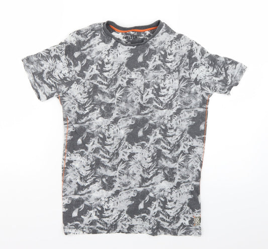 F&F Boys Grey Geometric  Basic T-Shirt Size 9-10 Years
