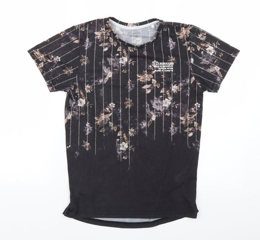 Primark Girls Brown Floral  Basic T-Shirt Size 11-12 Years