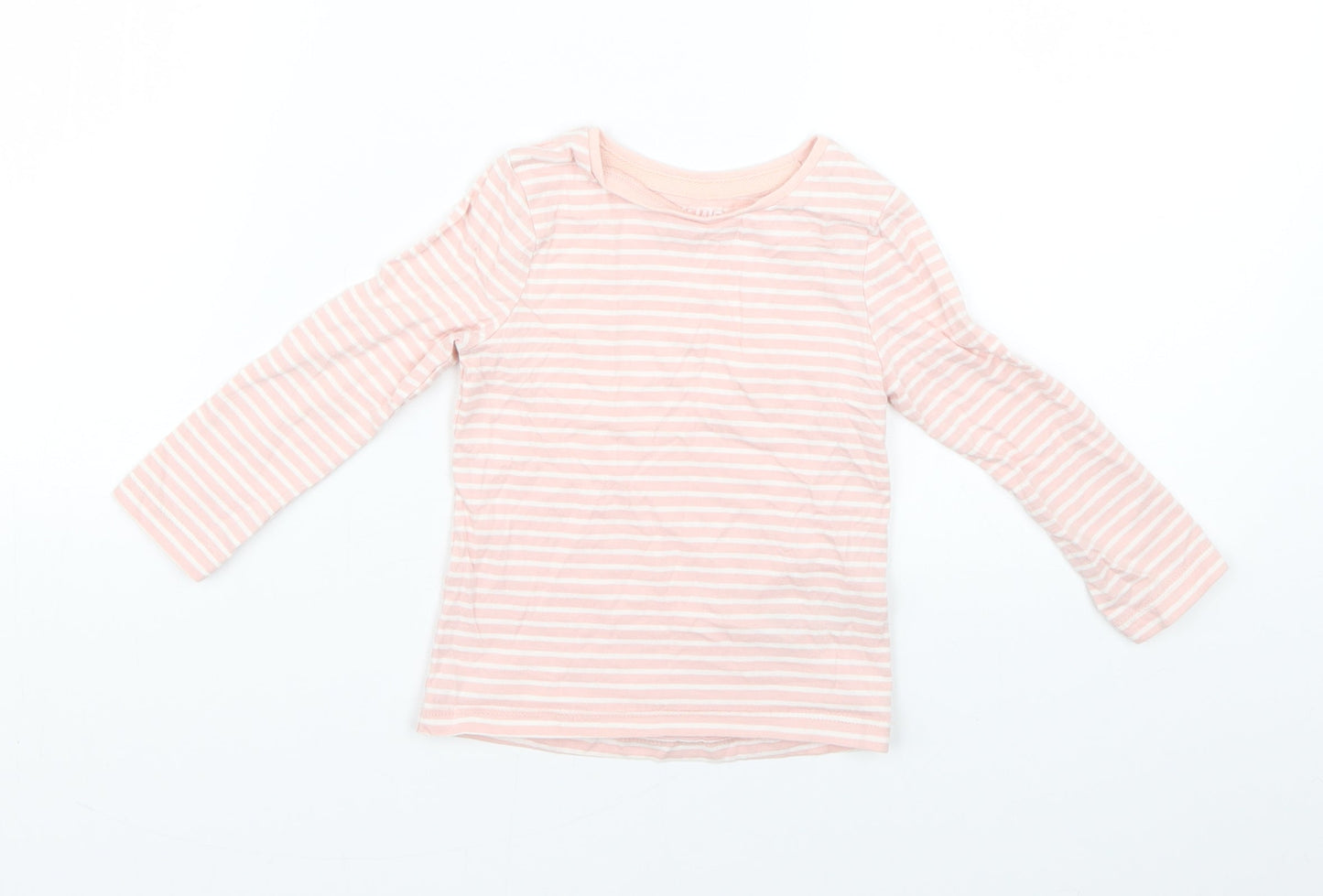 F&F Baby Pink Striped  Basic T-Shirt Size 12-18 Months