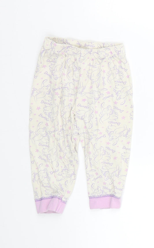 Disney Baby Purple Geometric  Cropped Trousers Size 12-18 Months