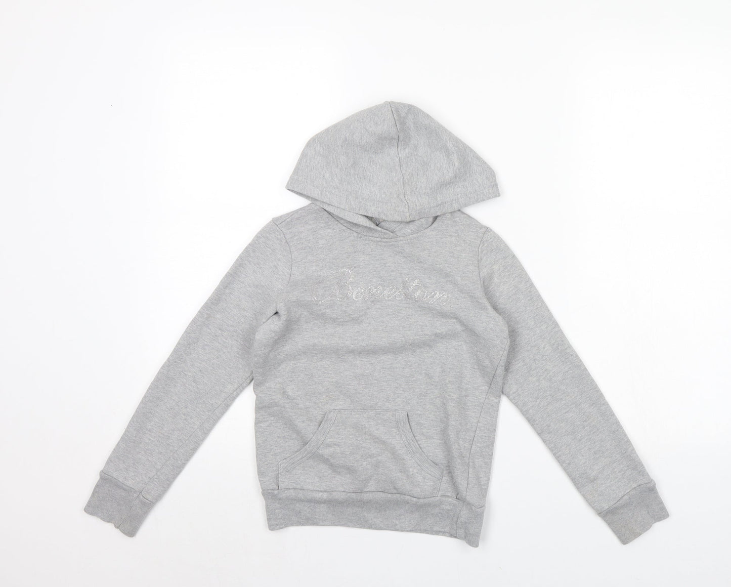 Benetton Girls Grey   Pullover Hoodie Size 7 Years