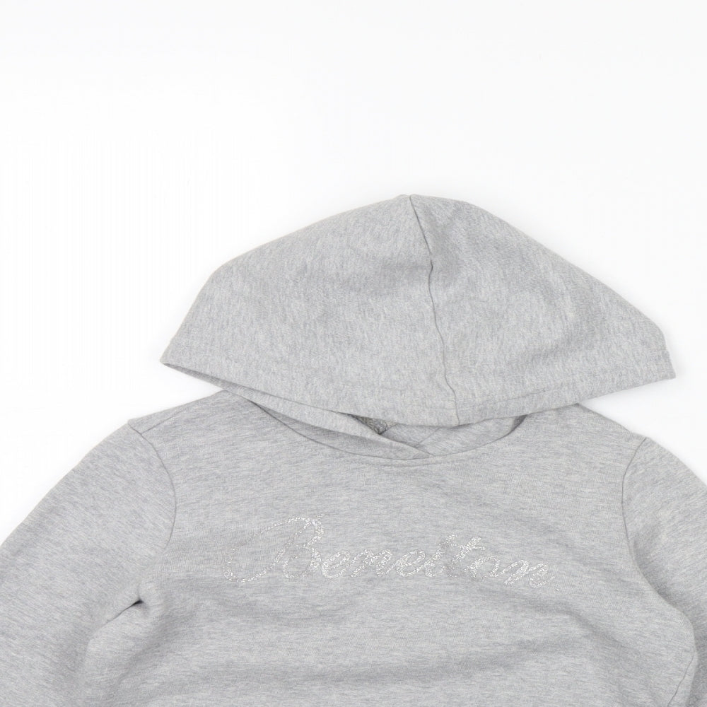 Benetton Girls Grey   Pullover Hoodie Size 7 Years