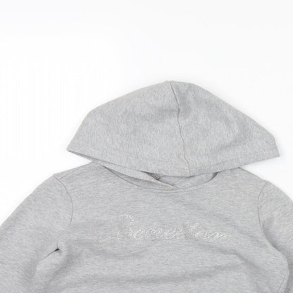 United Colors of Benetton Girls Grey   Pullover Hoodie Size 7 Years