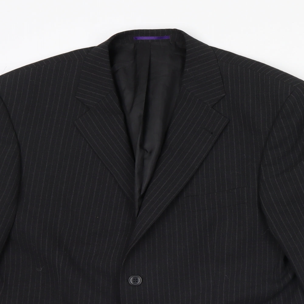 Taylor & Wright Mens Black Striped  Jacket Blazer Size 40  - Shoulder Pads