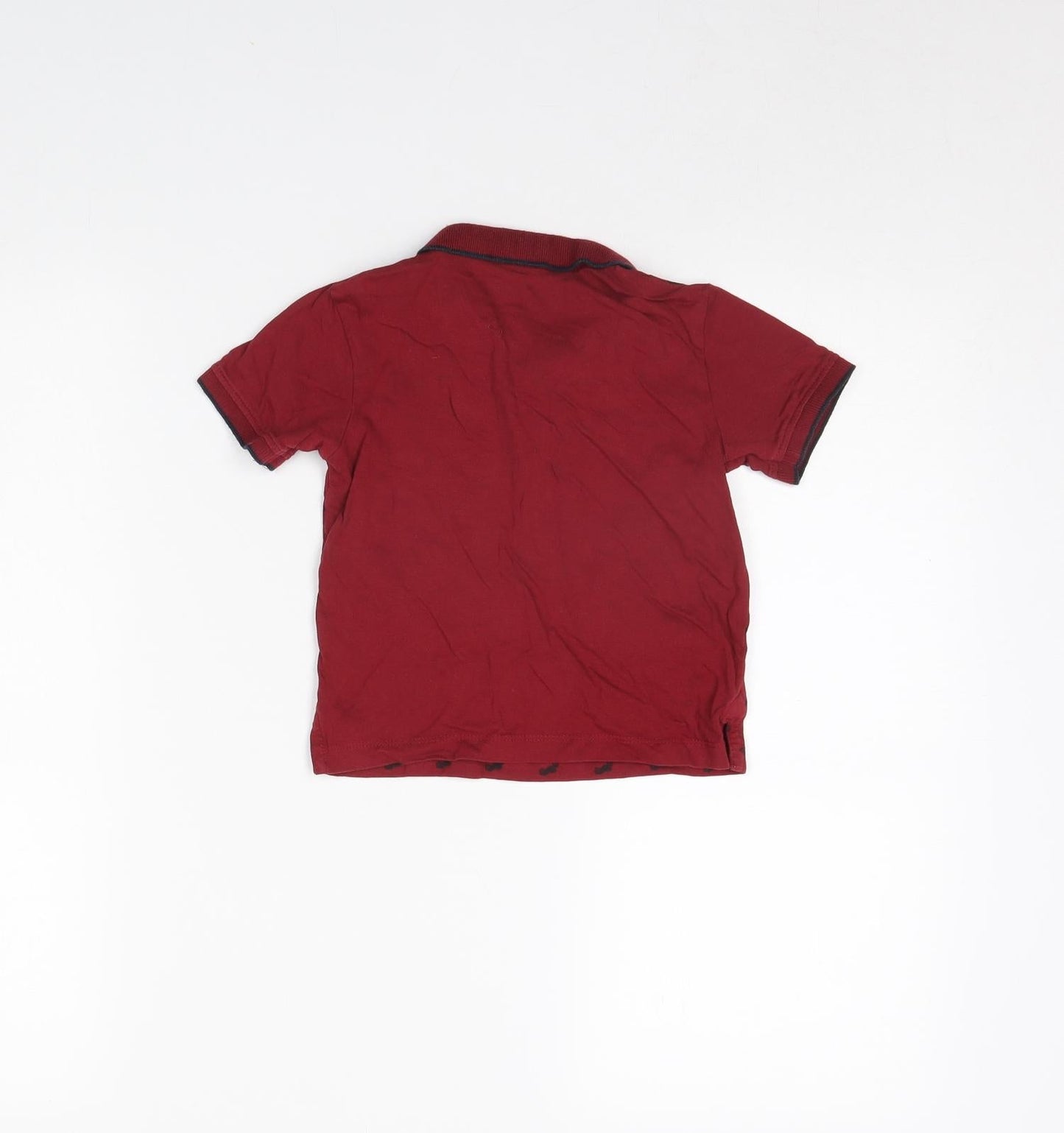Preworn Boys Red   Basic Polo Size 2 Years  - Motorbike