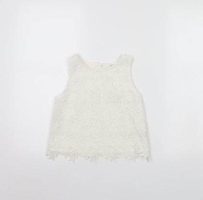 Additional front view of H&M girls’ white basic tank, size 9, years