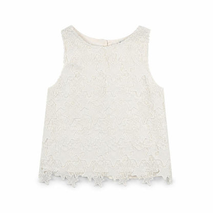 Front view of H&M girls’ white basic tank, size 9, years