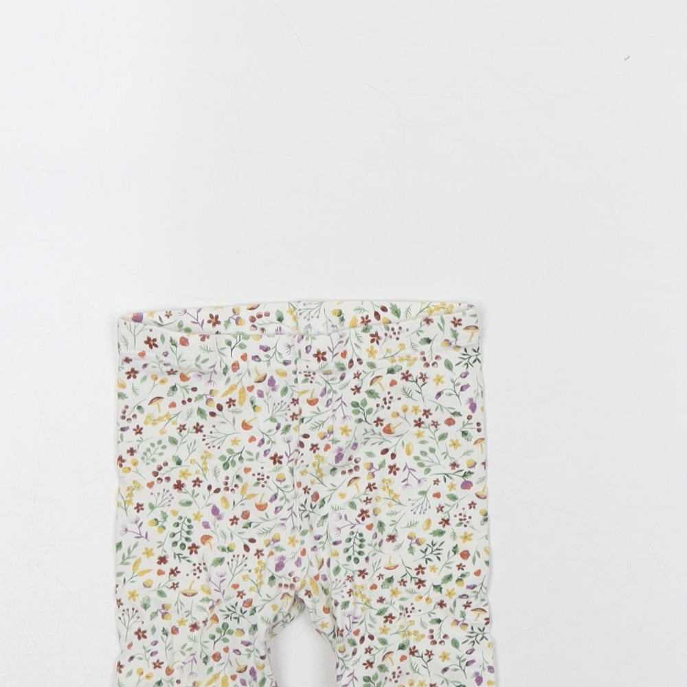 TU Girls White Spotted  Capri Leggings Size 9 Months  - Garden Print