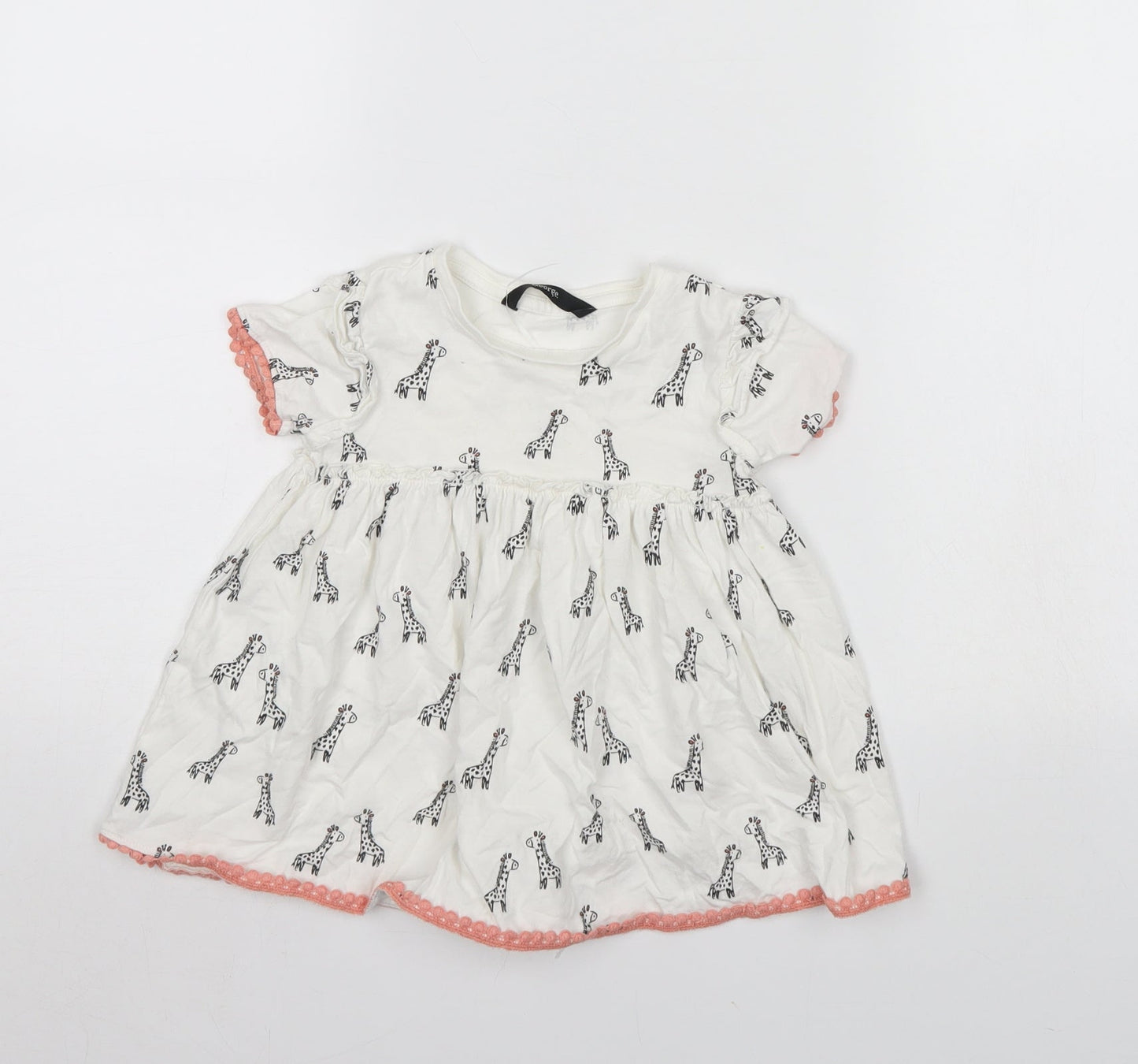 George Girls White Animal Print  Basic Blouse Size 2 Years  - Giraffe