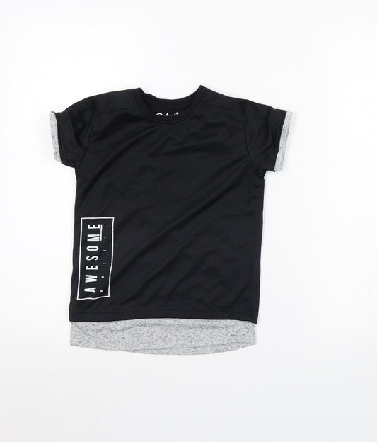 Primark Boys Black   Basic T-Shirt Size 5 Years