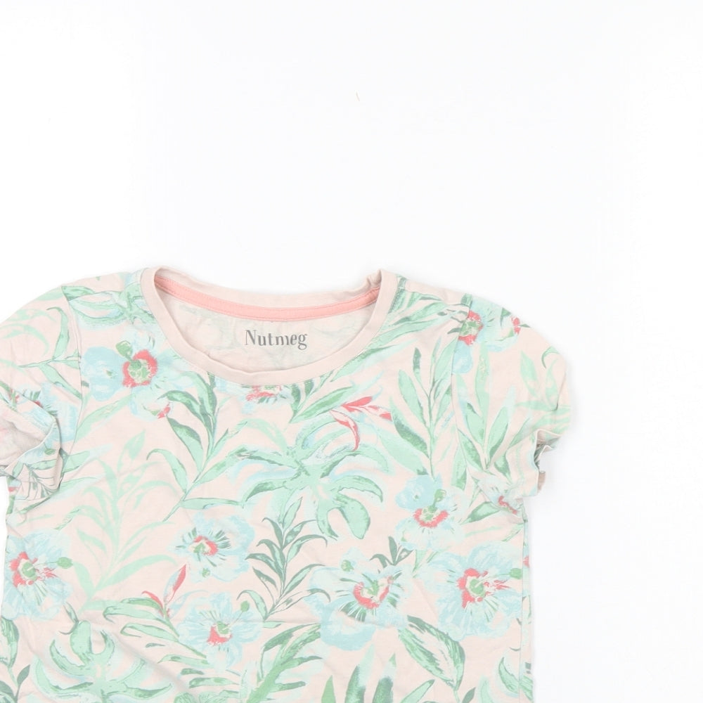 Nutmeg Girls Pink Floral  Basic T-Shirt Size 9 Years