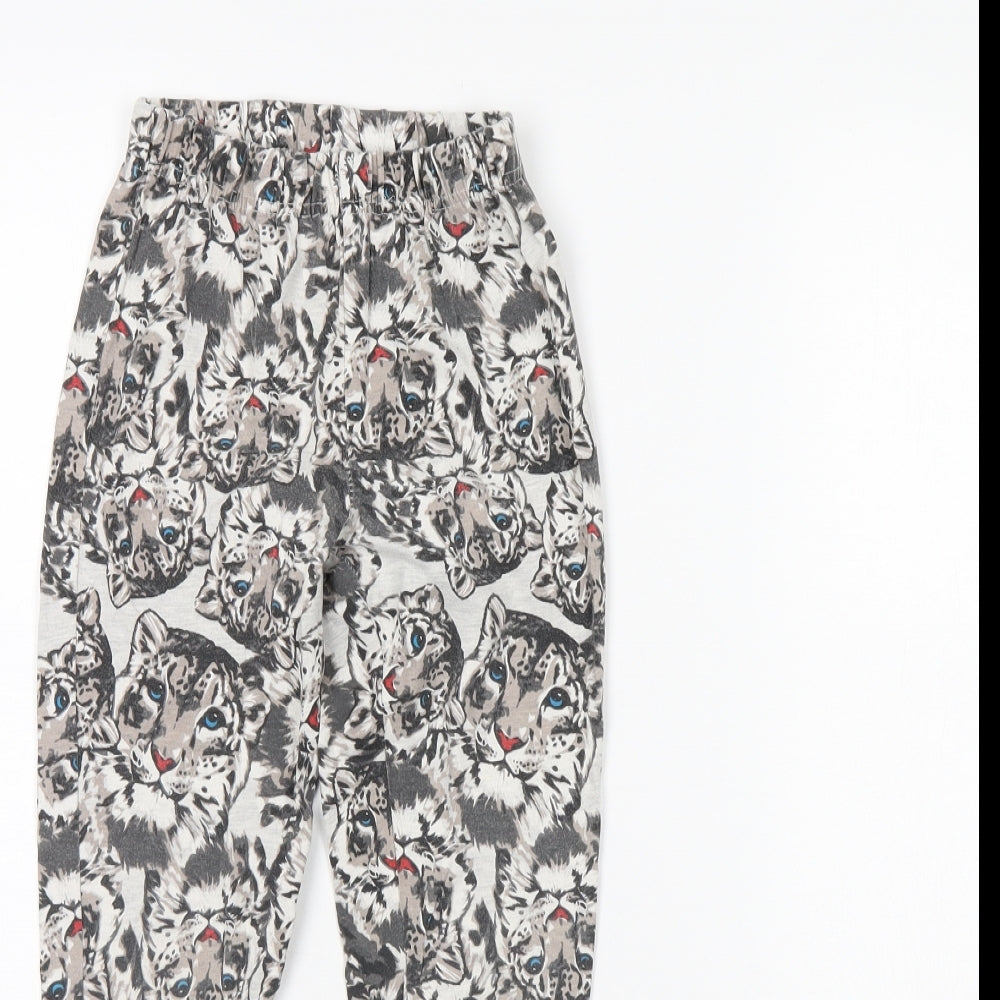 Bpc Girls Grey Animal Print  Capri Trousers Size 8 Years - CUB
