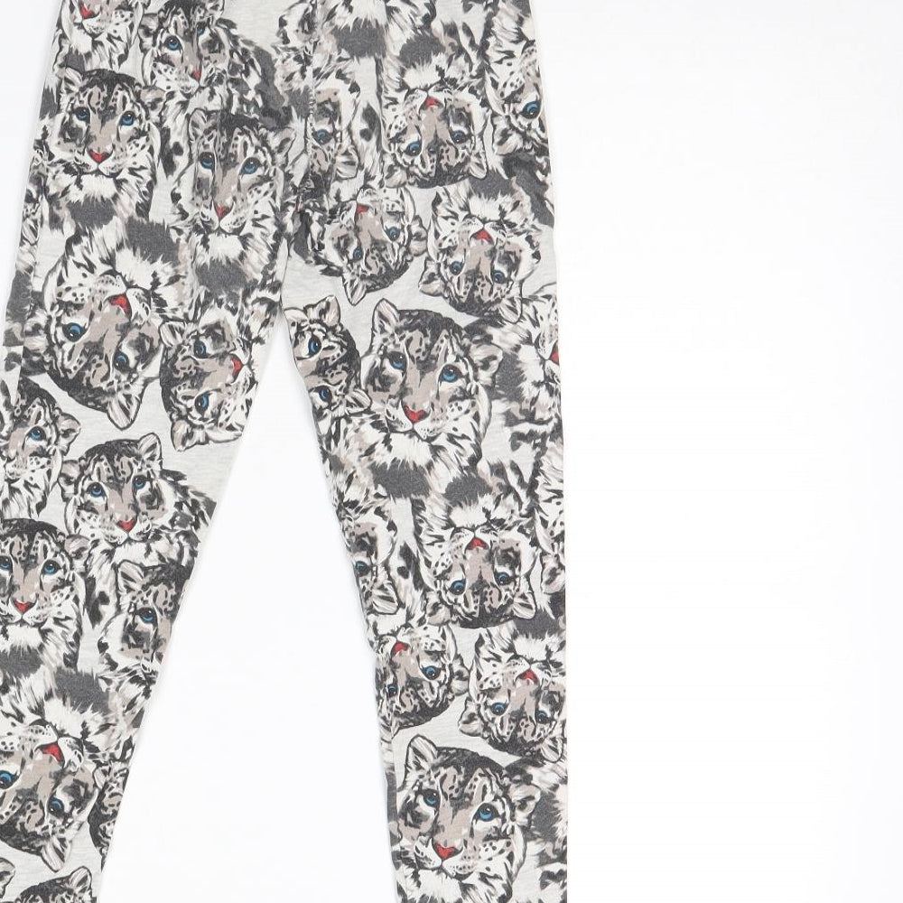 Bpc Girls Grey Animal Print  Capri Trousers Size 8 Years - CUB