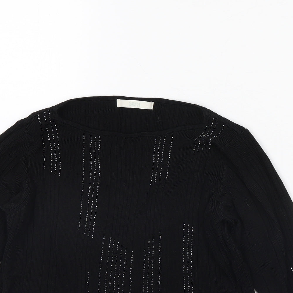 m&s Womens Black   Basic Blouse Size 14