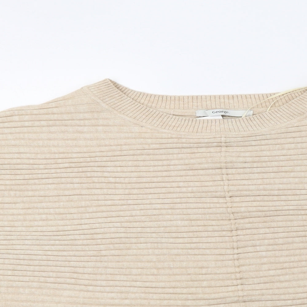 George Womens White  Knit Pullover Sweatshirt Size 18