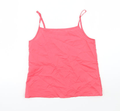 Additional front view of George girls’ pink basic tank, size 8-9, years