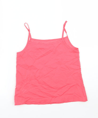 Back view of George girls’ pink basic tank, size 8-9, years