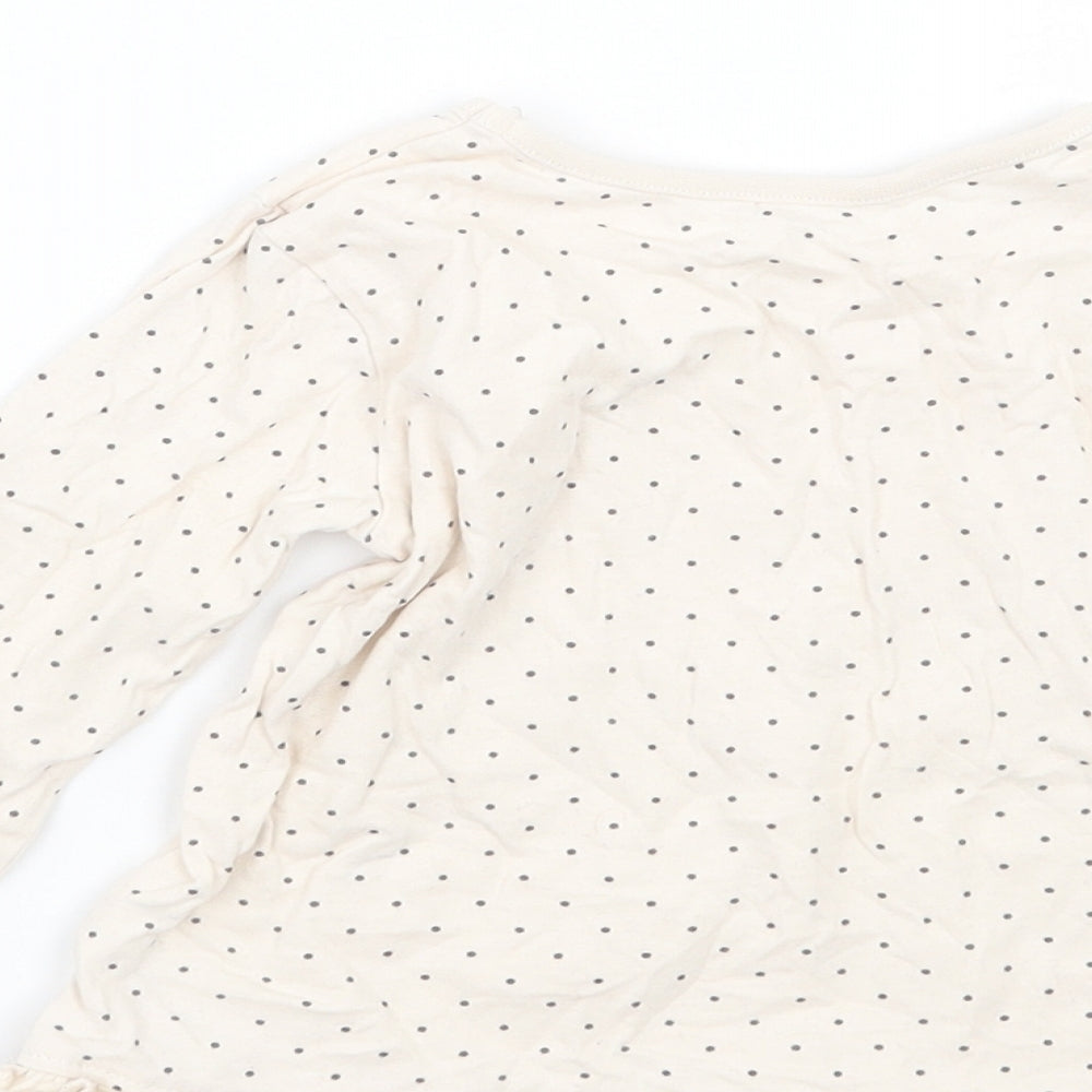 George Girls Ivory Polka Dot  Basic T-Shirt Size 9-12 Months