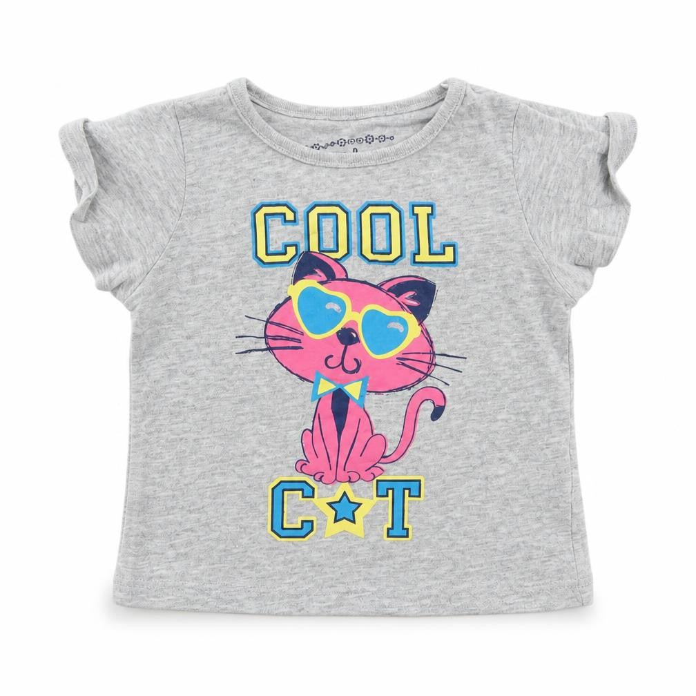 Pep&co Girls Grey   Basic T-Shirt Size 9-12 Months