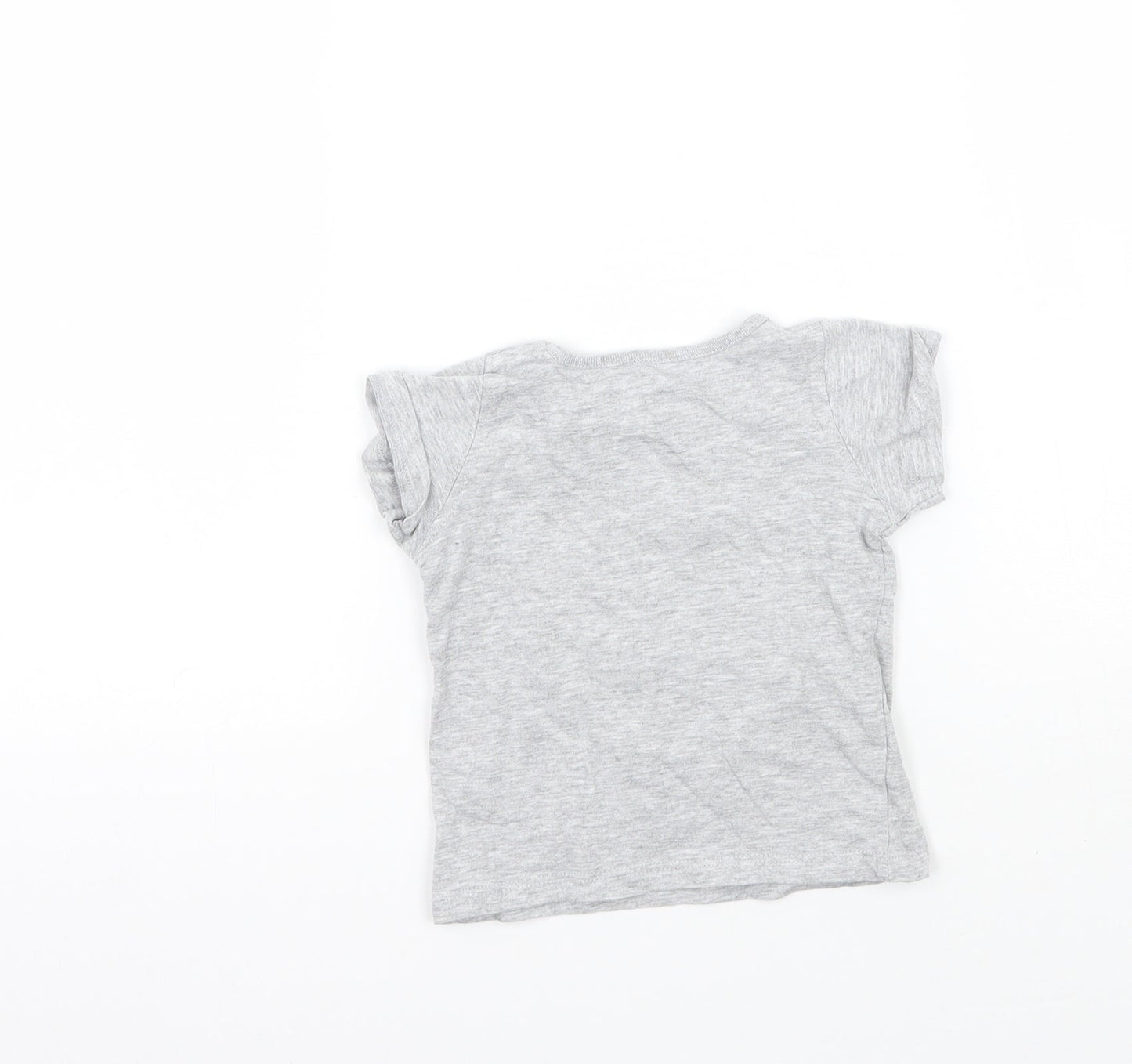 Pep&co Girls Grey   Basic T-Shirt Size 9-12 Months