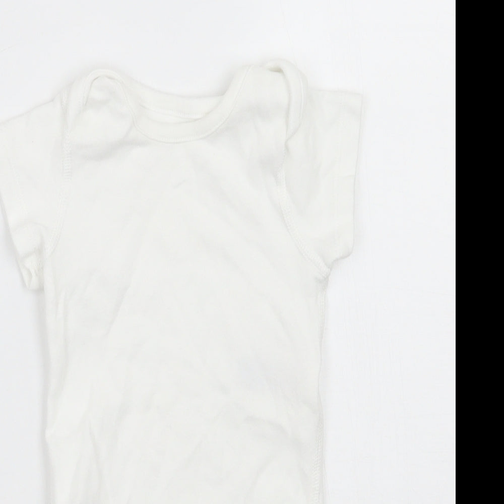 Marks and Spencer Girls White   Babygrow One-Piece Size 6-9 Months