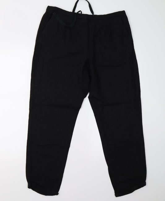 M&S Womens Black   Trousers  Size 14 L28 in