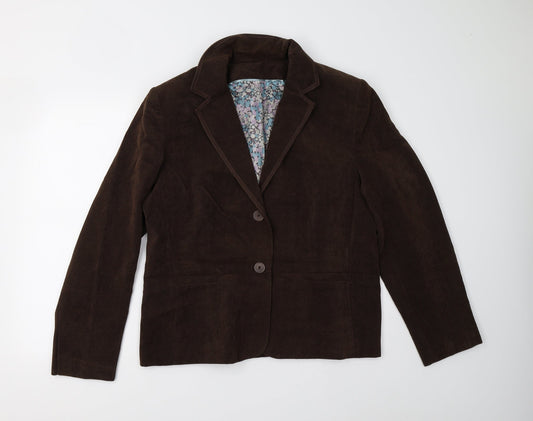 Preworn Womens Brown  Corduroy Jacket Blazer Size L
